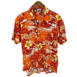 BF545 Men’s Vintage Kensington Tropical Rayon Beach Floral Button Shirt XL